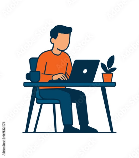 Fototapeta man with laptop