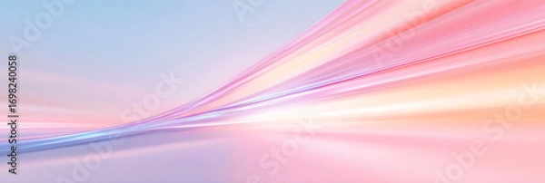 Obraz Abstract background of futuristic light trails in motion. Dynamic flowing lines in soft pastel colors. Concept of speed, energy, and technology