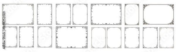 Fototapeta Vintage line frames.. Simple rectangle art deco border frame vector set