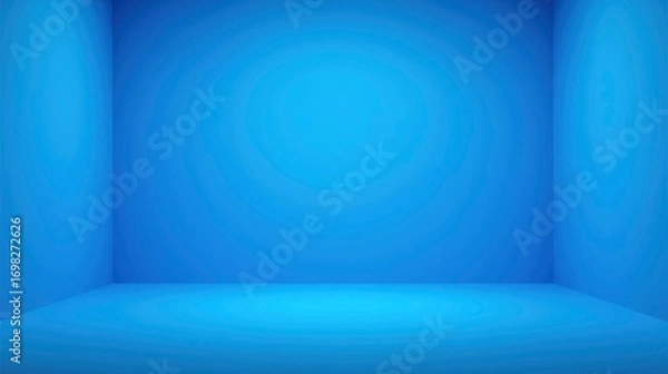 Fototapeta Minimalist Blue Room Corner - Empty Studio Background