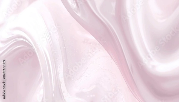 Fototapeta Abstract Swirls of Pink and White Cream Texture Background