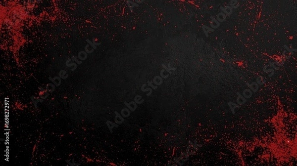 Fototapeta Dark Red Splatter on Black Background Texture