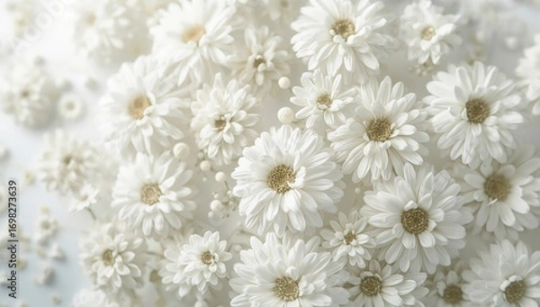 Obraz Elegant Bouquet of White Paper Daisies Close-Up Floral Texture