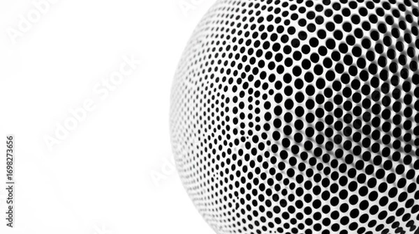 Fototapeta Abstract Black and White Perforated Sphere Texture