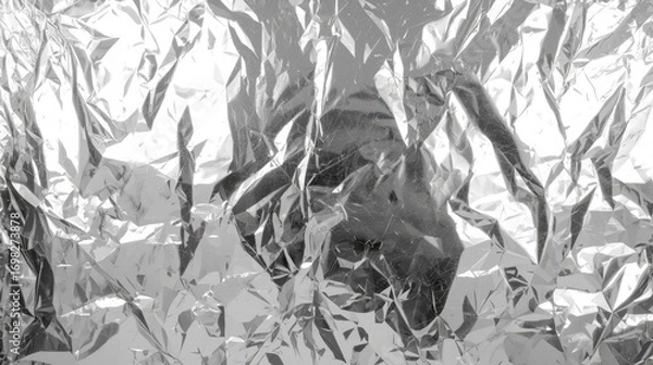 Fototapeta Abstract Silver Foil Texture Crumpled Metallic Background