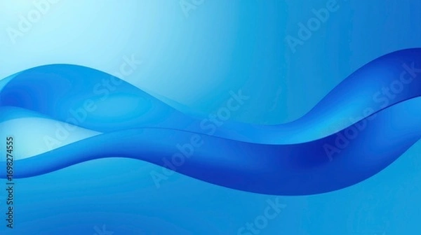 Fototapeta Abstract Blue Wave Background Smooth, Flowing Curves for Design