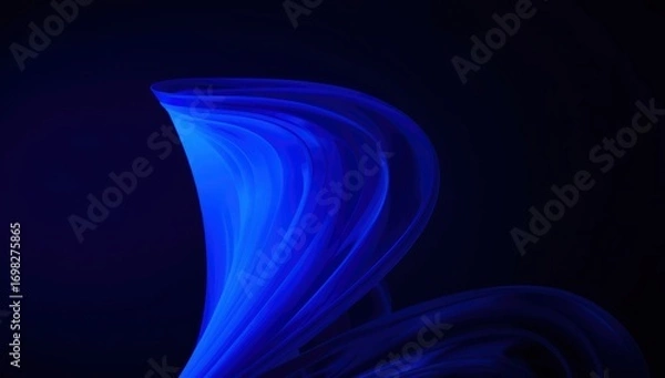 Fototapeta Abstract Blue Swirls Dynamic Light and Shadow Play