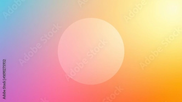 Fototapeta Pastel Gradient Background with Central Circle Overlay - Abstract Design