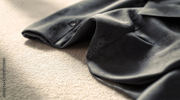 Obraz Luxurious Black Suit Jacke on Soft Carpet