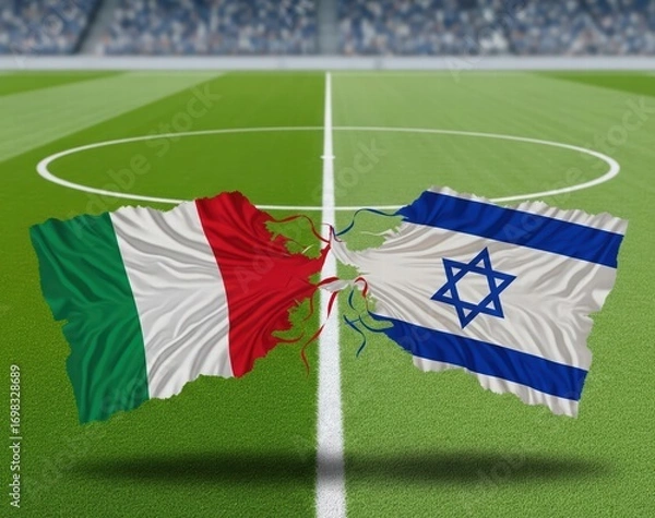 Fototapeta Italy VS Israel, world cup 2025 soccer