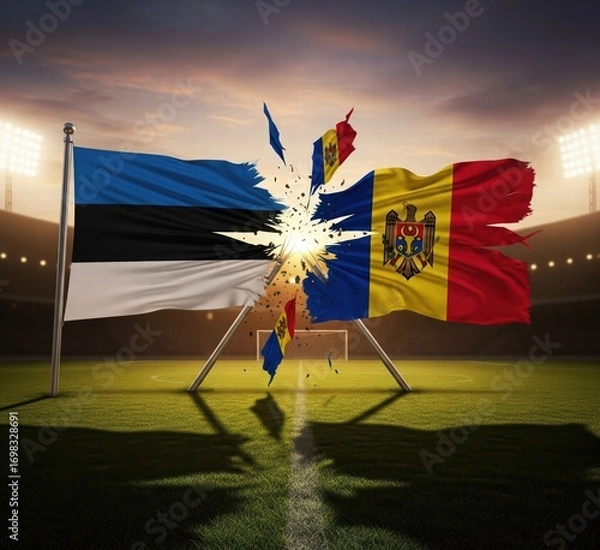 Fototapeta Estonia VS moldova, world cup 2025 soccer