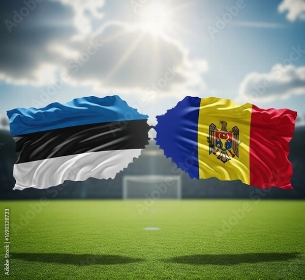 Fototapeta Estonia VS moldova, world cup 2025 soccer