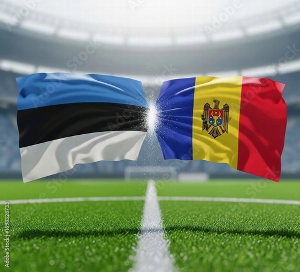 Fototapeta Estonia VS moldova, world cup 2025 soccer