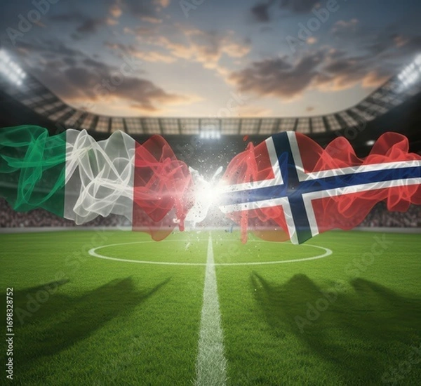 Fototapeta Italy VS Norway, world cup 2025 soccer