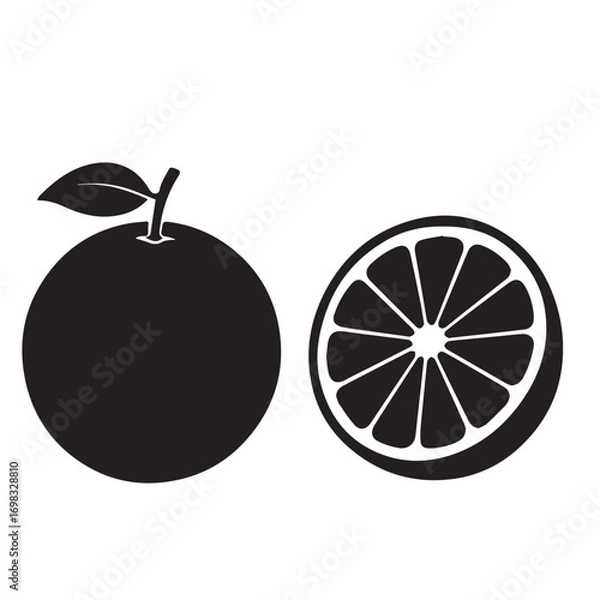 Obraz Orange silhouette vectors with white background 