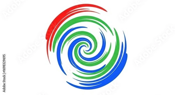 Obraz Abstract Swirl Design: Red, Green, and Blue Spiraling Lines.