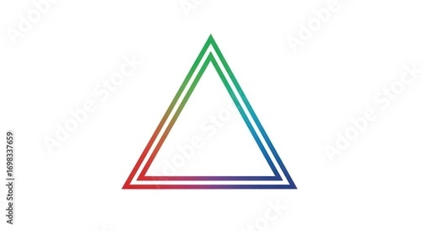 Obraz Double-lined Triangle with Gradient Colors on White Background