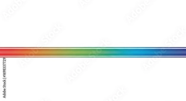 Obraz Vibrant Rainbow Gradient Bar on White Background, Spectrum of Colors