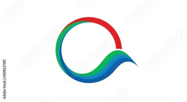 Obraz Abstract Colorful Swirl Logo on White Background