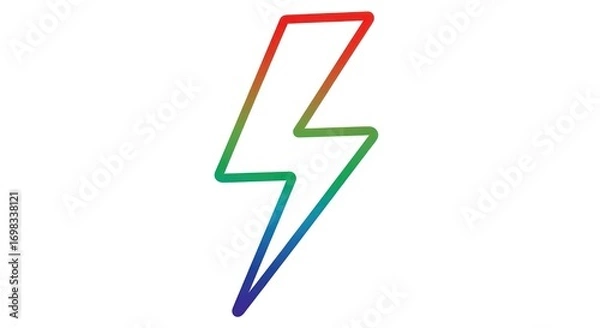 Obraz Gradient Lightning Bolt Icon on White Background. Energy Symbol.