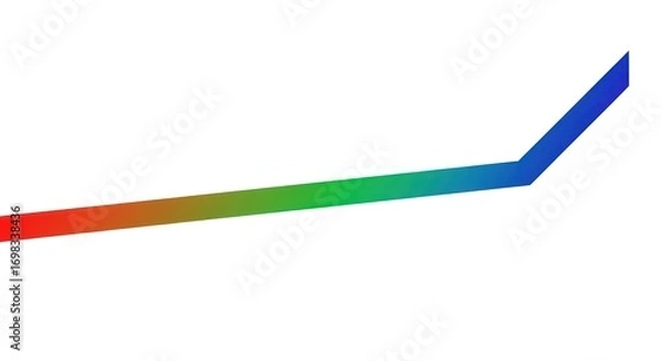 Obraz Gradient Color Ribbon on White Background, Red to Blue Spectrum