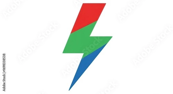 Obraz Abstract Tri-Color Lightning Bolt Graphic Design Element