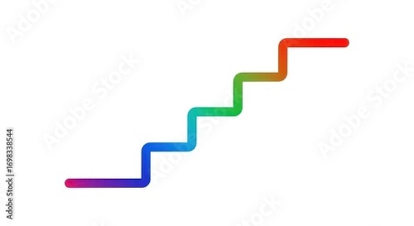 Obraz Gradient Staircase on White Background: Progress Concept