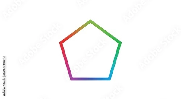Obraz Colorful Gradient Pentagon Shape on White Background, Geometric Design