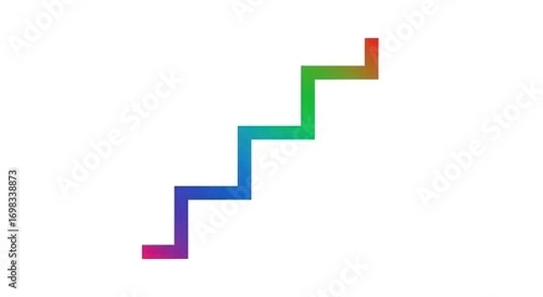 Obraz Gradient Staircase Illustration on White Background, Abstract Design