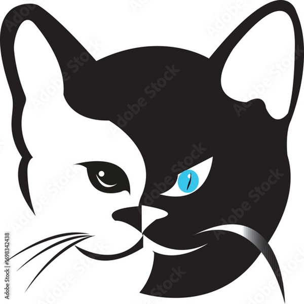 Obraz A double face cat logo design 