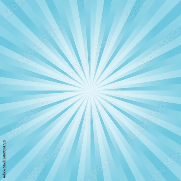 Obraz Abstract light Blue rays background. Vector