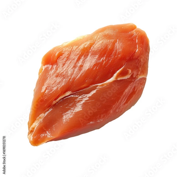 Fototapeta Raw red meat piece, isolate on transparent white background