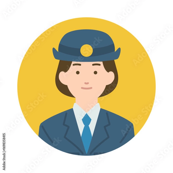 Fototapeta 女性警察官の正面イラスト
