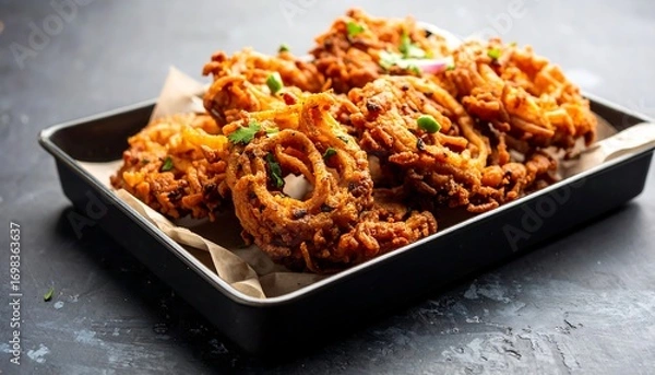Fototapeta Deep-fried snacks in a tray
