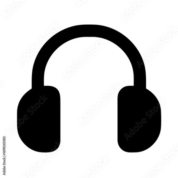 Obraz headphones icon on square internet button