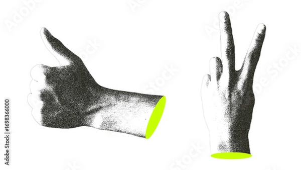 Obraz halftone collage hands