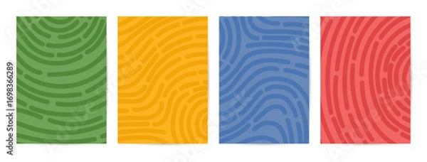Fototapeta Twisted, curved lines, wiggling stripes, waves, chaotic retro ornaments. Doodle, organic groovy hippie patterns. Trendy Vector  contemporary backdrop for banners and covers