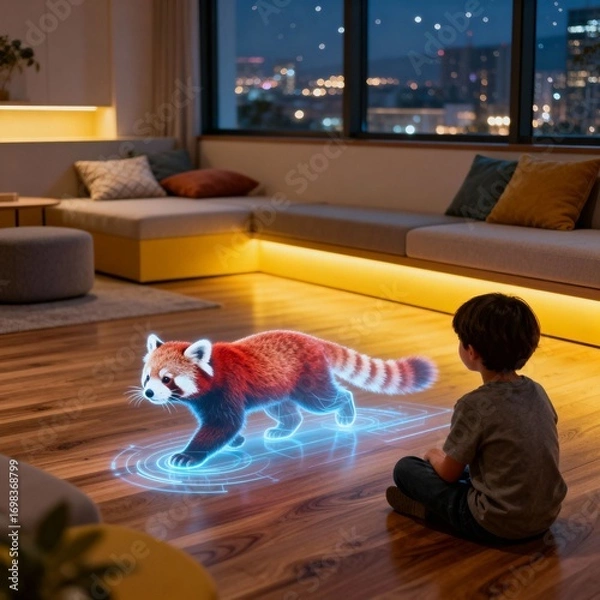 Obraz 홀로그램레서판다를보는아이의신기한순간