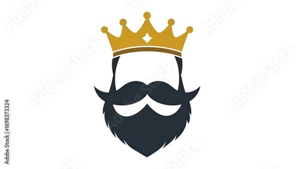 Fototapeta Man with a beard and crown