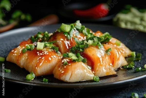 Fototapeta grilled salmon steak