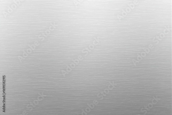 Fototapeta Brushed metal texture background with fine horizontal lines, minimalist silver tone on a smooth surface, concept of modern industrial design. Ai generative