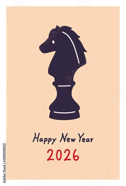 Fototapeta 午年の年賀状テンプレート　2026年