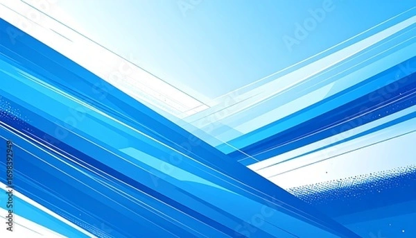 Fototapeta Abstract background with diagonal blue and white lines