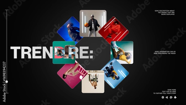 Fototapeta Modern Rotating Media Slideshow