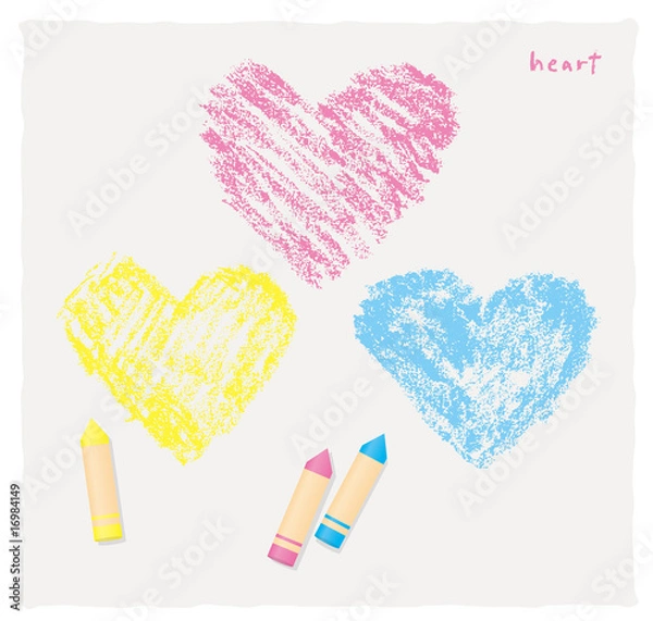 Obraz Serce narysowane przez kredkę