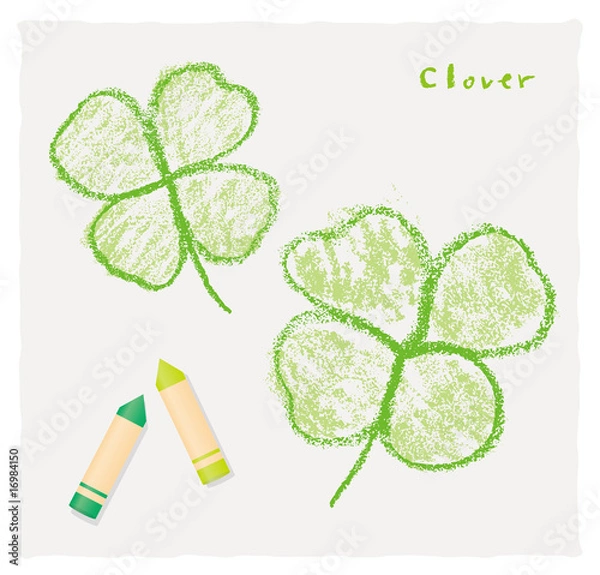 Obraz Koniczyna narysowana przez kredkę