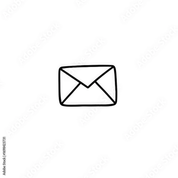 Obraz Line art mail icon with transparent background PNG and JPEG image for your business	