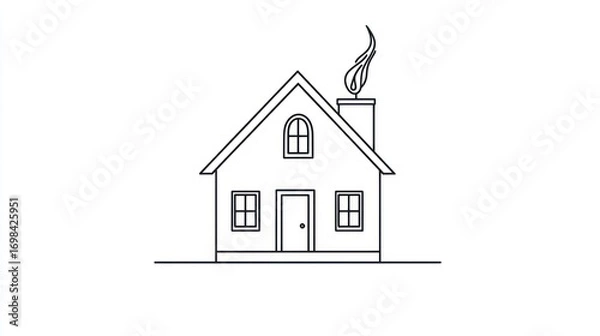 Obraz Simple house drawing
