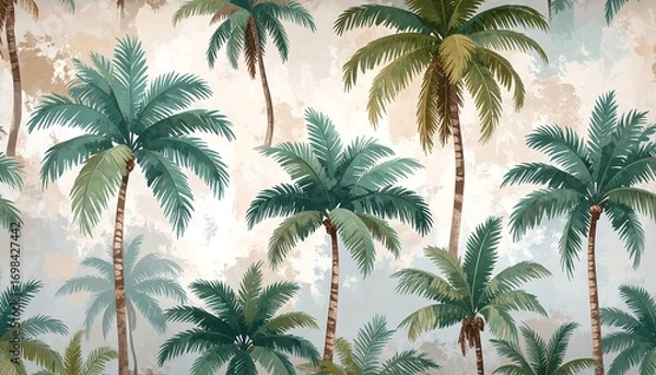 Fototapeta Tropical palm trees pattern (1)