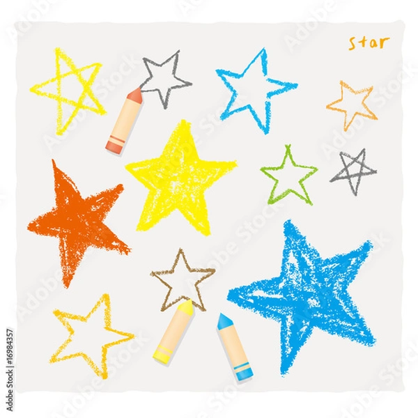 Obraz クレヨンで描いた星